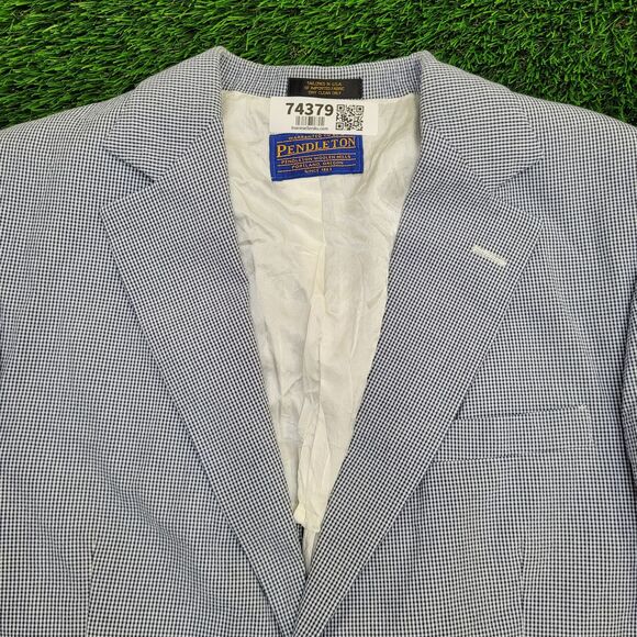 Vintage Pendleton Blazer Jacket M/L 22x29 Blue - Picture 8 of 9